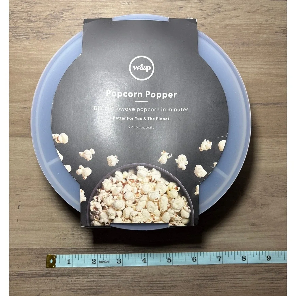W&P Popcorn Popper Charcoal Grey Silicone 9 Cup Microwave Bowl